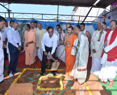 Groundbreaking at Bhoomi Puja ceremony for Akshaya Patra Foundation Mega Kitchen in Mangalaru, India